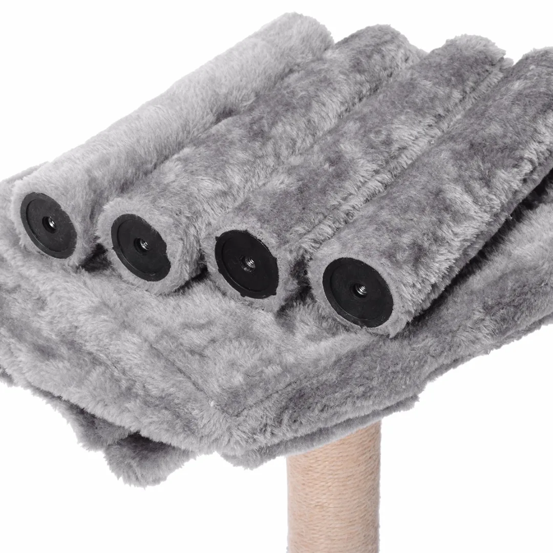 Cat Tree Condo House Pet Cats Tower Scratching Post Furniture Jumping Play Toy Gray Beige Cat Climbing Frame