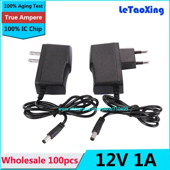 

Wholesale AC 100-240V to DC 12V 1A 1000mA Power Adapter Supply Charger adaptor 100pcs EU -EU US Plug DHL Free shipping