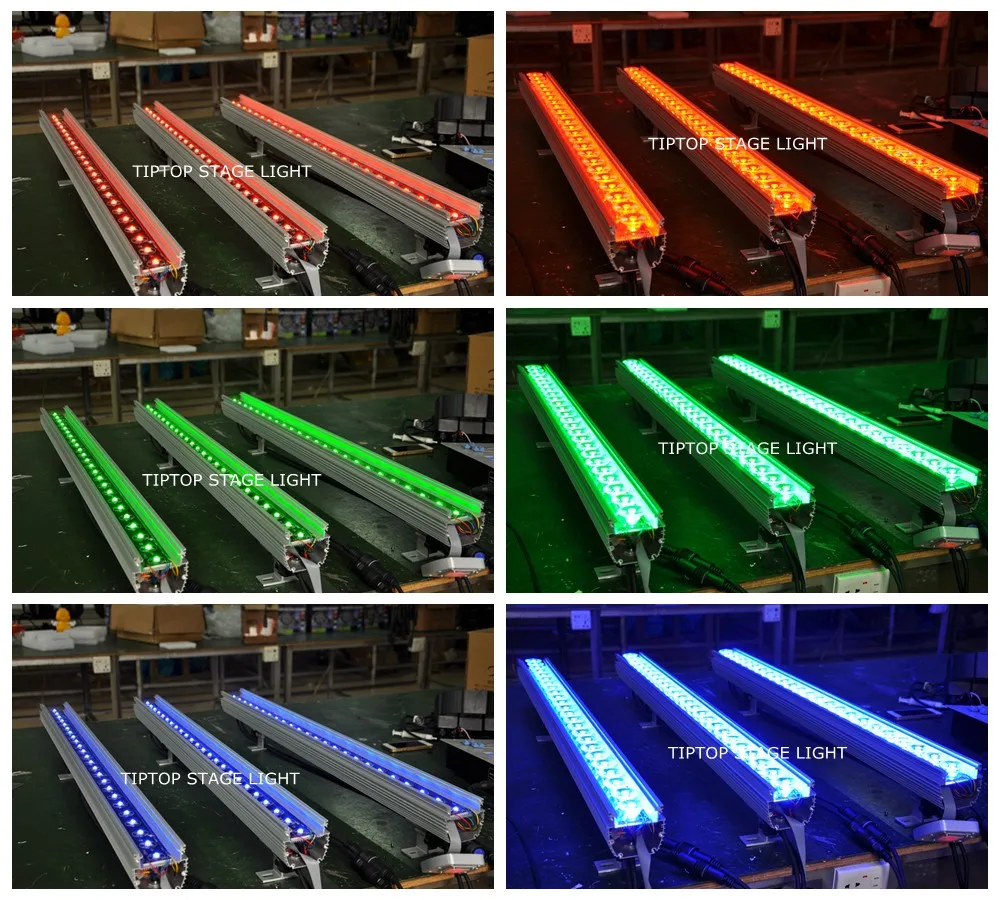 Китай этап Освещение 10 блок 24x3 Вт RGB Цвет 100 см Водонепроницаемый светодиодные стены мыть Освещение 3/7 DMX каналы 2 кнопки ЖК-дисплей Дисплей IP65