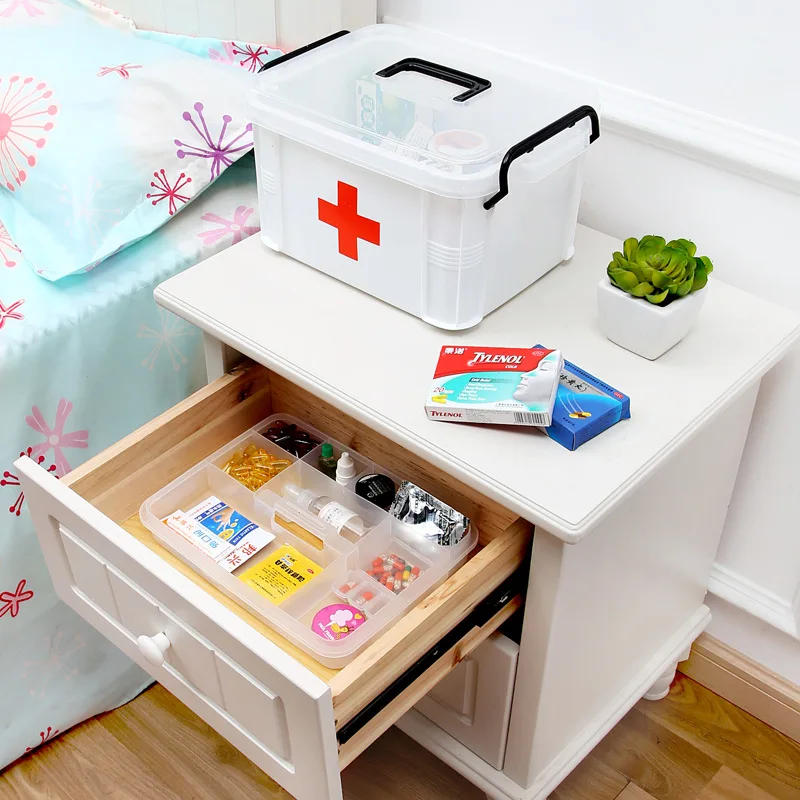 1PCS Multi Purpose Plastic Medical First Aid Storage Box Large Capacity