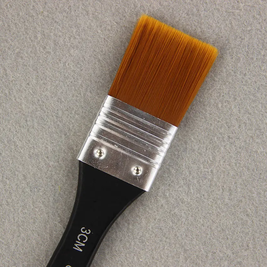 7 видов стилей кисть для рисования акварельным маслом нейлоновая кисть для рисования волос простая в очистке деревянная щетка для чистки 1 шт - Цвет: 3CM