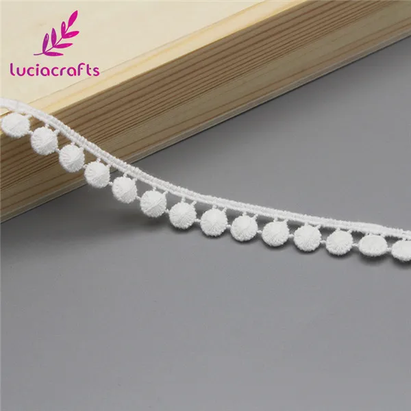 Style2 12mm Lucia crafts 3 ярдов/партия белый полый хлопок кружевная ткань отделка ленты головной убор шитье DIY украшение одежды аксессуар N0401 - Color: Style2 12mm