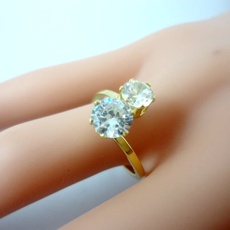 10 шт. женские золотые кольца из нержавеющей стали обручальные юбилейные с