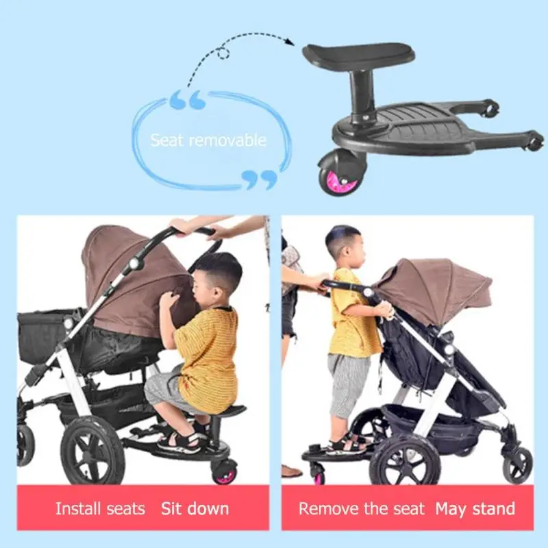 Baby Trolley Auxiliary Pedal Child Standing Plate Adapter Stroller Pedal Travel Cart Accessories Compressive Deformation