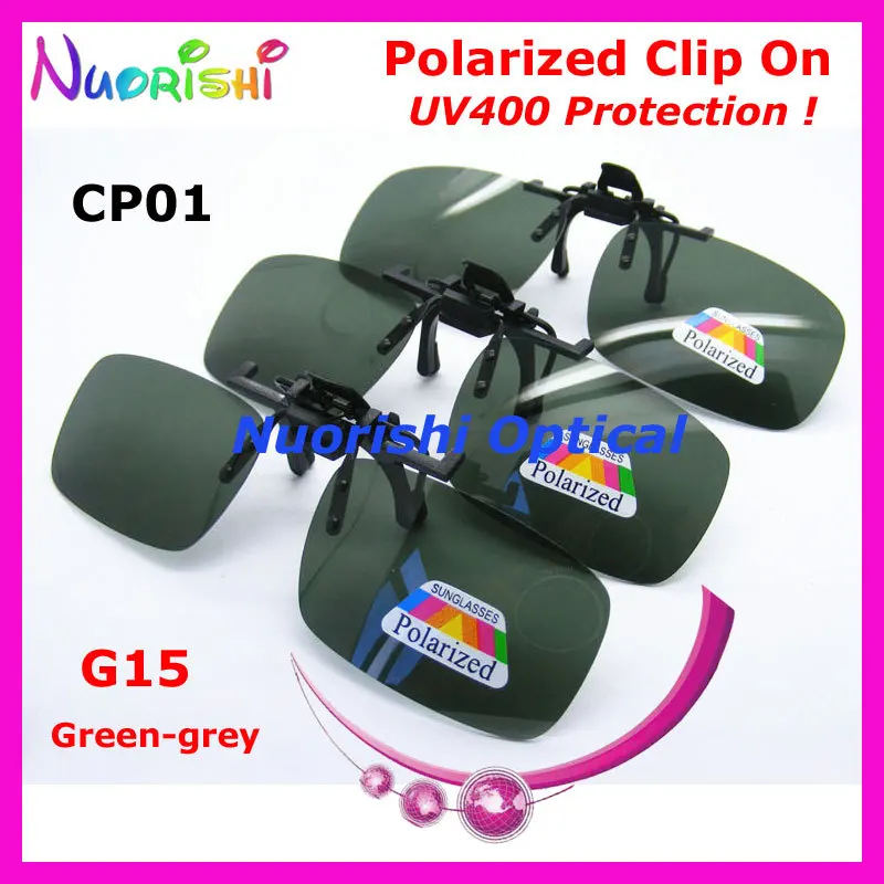 Recommended 10 20pcs CP01 Green gery G15 Glasses Eyeglass Eyewear Polarized Clip On Sunglasses TAC Lens