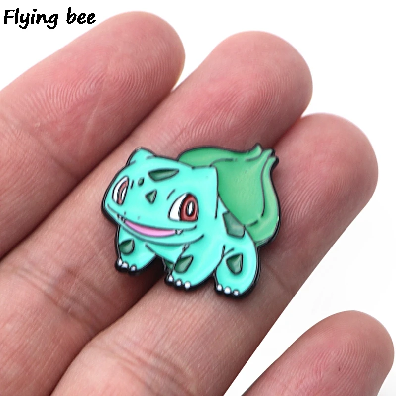 Flyingbee Bulbasaur Эмаль Булавка для одежды сумки значок для рюкзака Брошь Личность рубашка нагрудные булавки X0199