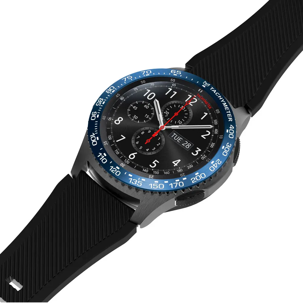 Для samsung gear S3 Frontier ободок кольцо Стильный чехол клейкая крышка защита от царапин+ 22 мм силиконовый ремешок для часов# B