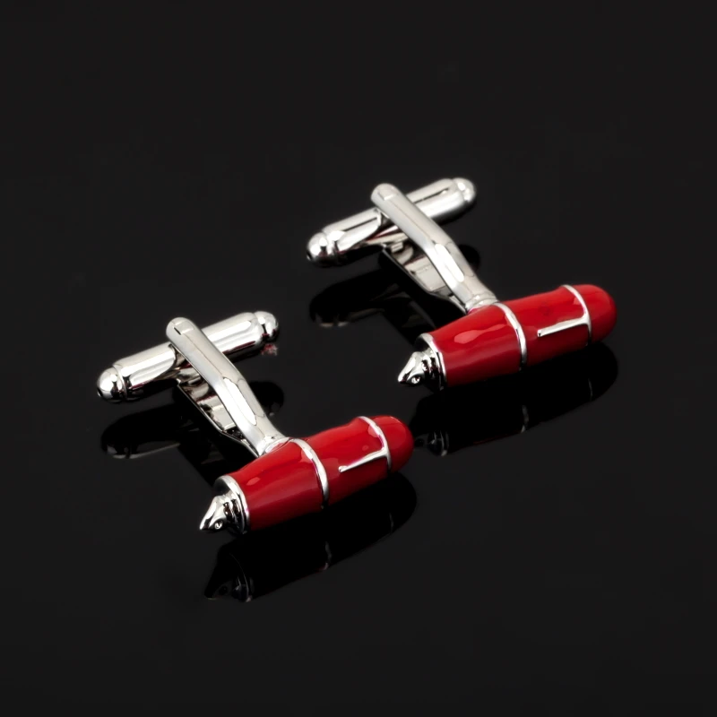 2018 New Design red pen Cufflink for Mens Suits Buttons Geometric