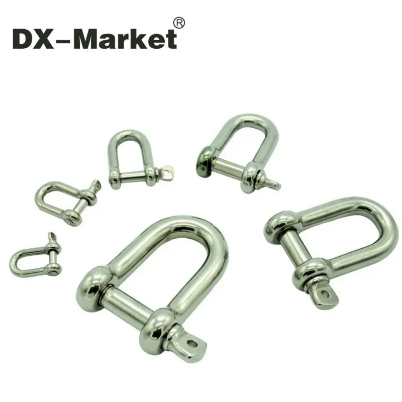 m16 , 2pcs , Chain D Rigging Shackle for Boat , 304 Stainless Steel Dee