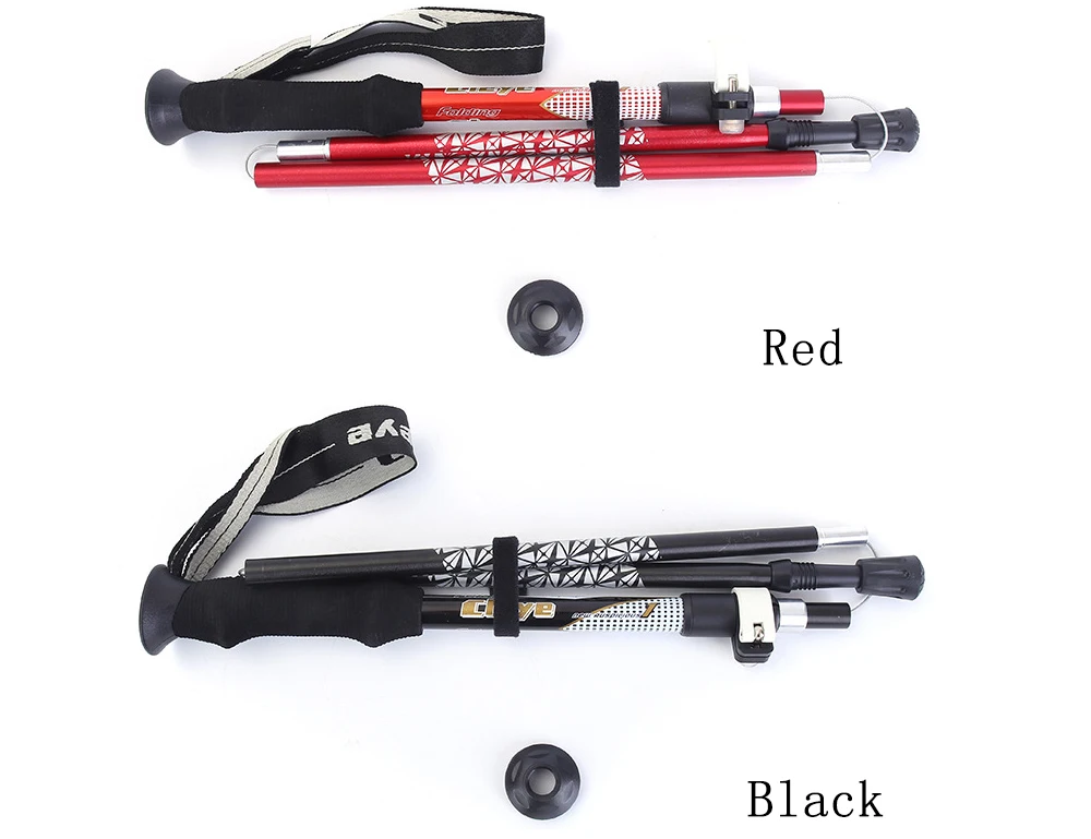 Liga de Alumínio Tenneight Ultraleve Quick Lock Pólos Trekking Vara Dobrável 5 Seção Nórdico Escalada Esqui Pólo Bengala 8 TENNEIGHT Ultraleve Quick Lock Pólos Trekking vara
