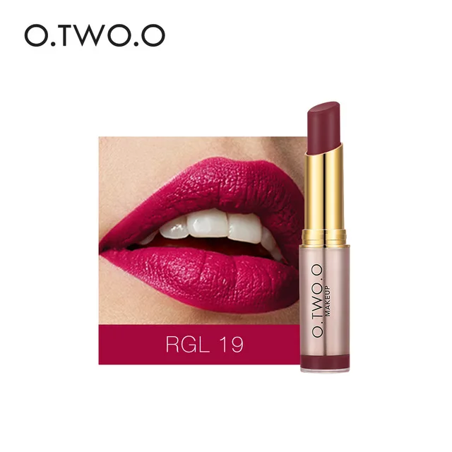 O. TWO. O брендовая Мягкая матовая губная помада, сексуальный красный телесный цвет, лучшая, губная помада для макияжа, стойкая косметика для губ Batom - Цвет: A19