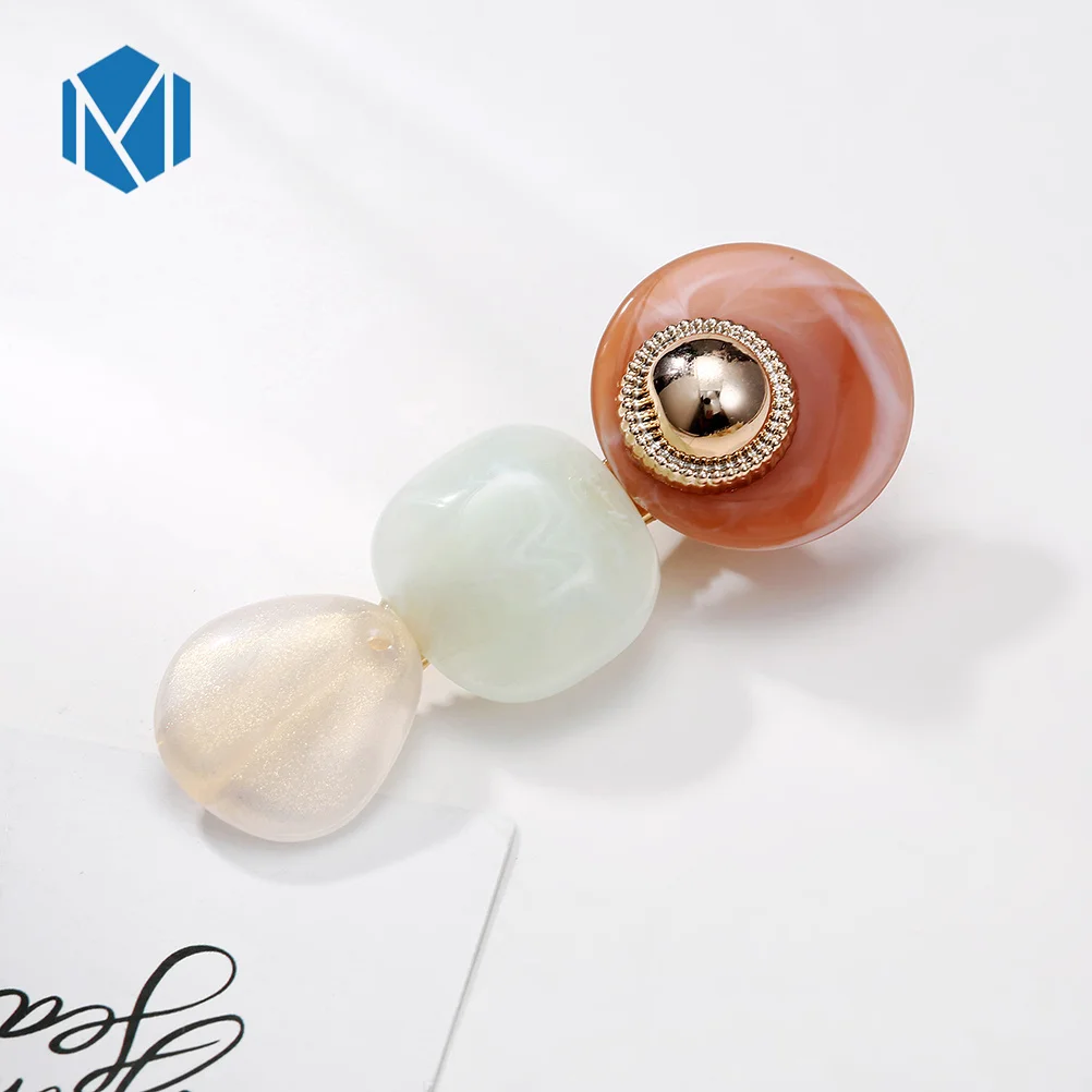 

M MISM Hair Clips for Women Fashion Sweet Imitation Korean Style Mash Up Hairpins Alloy BB Headmade Girls INS Hair Accessories