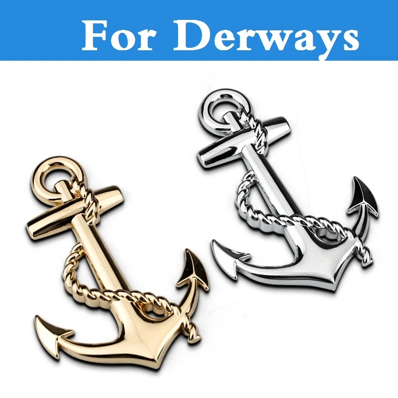 3D Metal Anchor Cross Navy Stickers Emblem Decal Car Styling for Derways Aurora Cowboy Land Crown Saladin Shuttle car styling | Автомобили