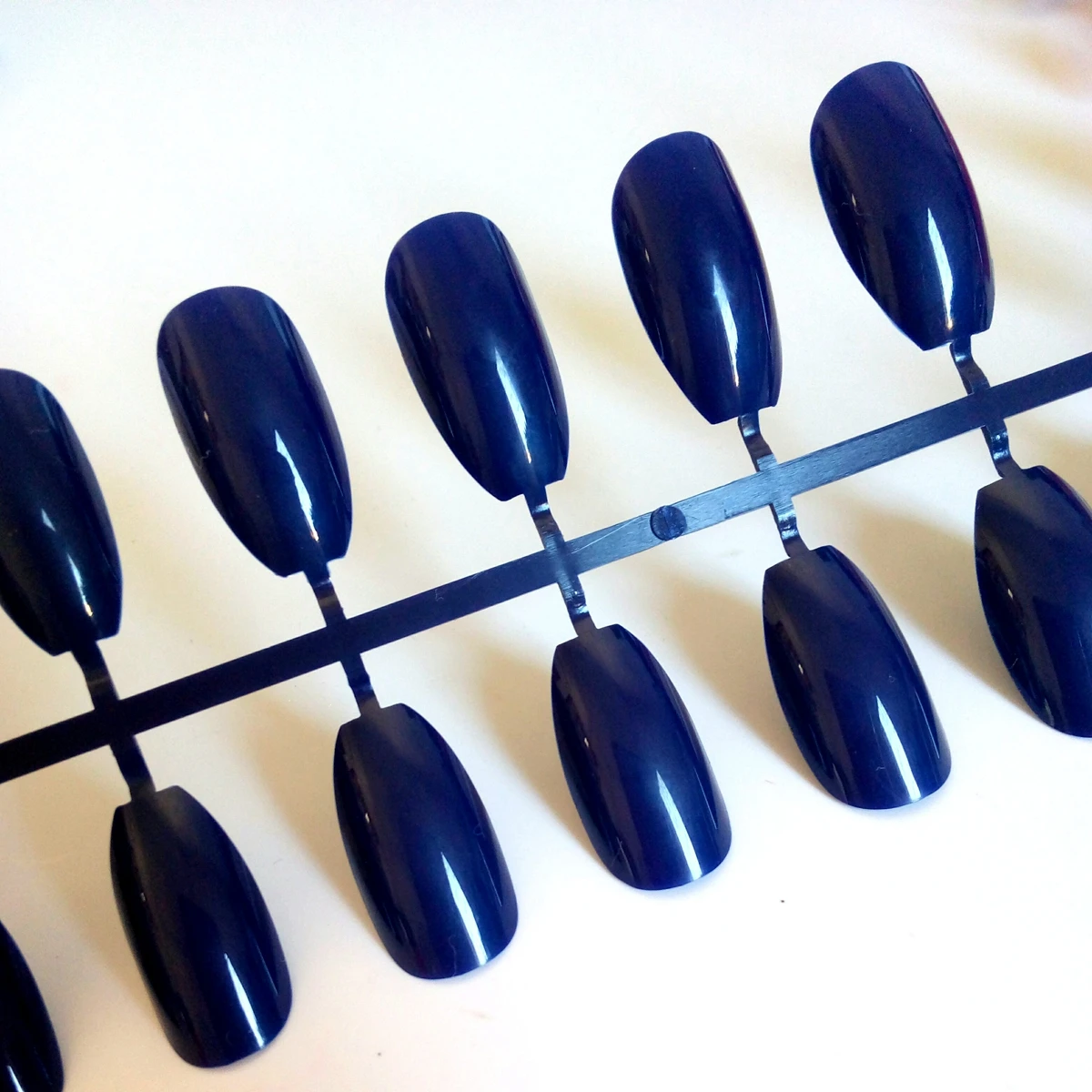 

Flat Top Navy Blue Fake Stiletto Nail Shine Artificial Coffin Nail Full Cover False Nail Tip Ballerina Nail Salon Decoration