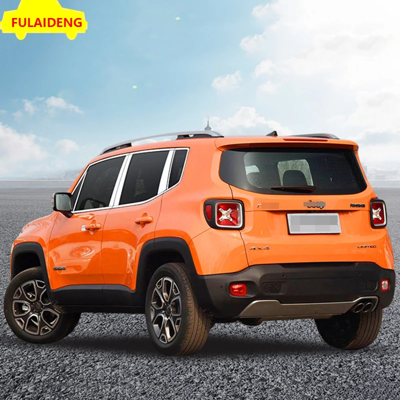 Для Jeep Renegade- из нержавеющей стали оконная хромированная отделка рельефная Накладка для отделки автомобиля Стайлинг Аксессуары