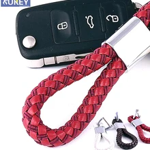 Автомобильный стильный плетеный кожаный ремешок, брелок, отвертка, автомобильный брелок для ключей, брелок для Benz, VW, Audi, Toyota, Honda, Ford, держатель для ключей