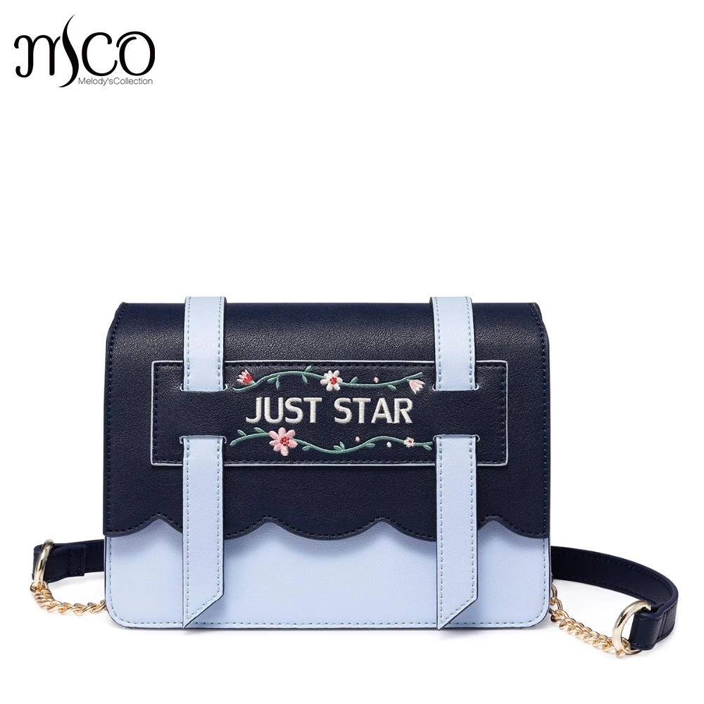 

Designer luxury Women's Leather Messenger Bags Ladies Fashion Embroidery Chains Purse Female Flap Flower Panelled Crossbody Bags