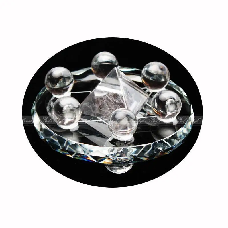 

Wholesale 1 Set Seven Star Array Natural Star White Quartz Crystal Ball With Plate C366 quartz crystals natural stones
