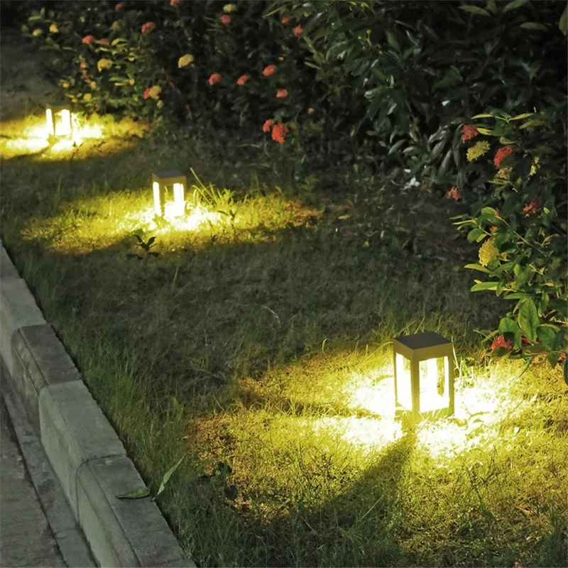 Светодиодный светильник для газона, садовый светильник, уличный водонепроницаемый современный алюминиевый квадратный садовый светильник, садовые ворота, садовый пейзаж, уличные прожекторы
