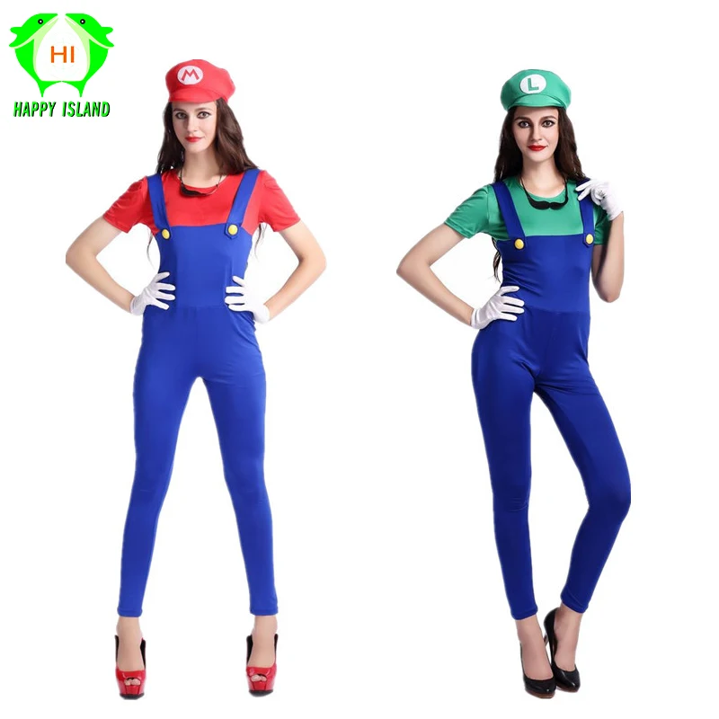 Костюмы Супер Марио для взрослых женская одежда Luigi сексуальный | Отзывы и видеообзор -32807746679