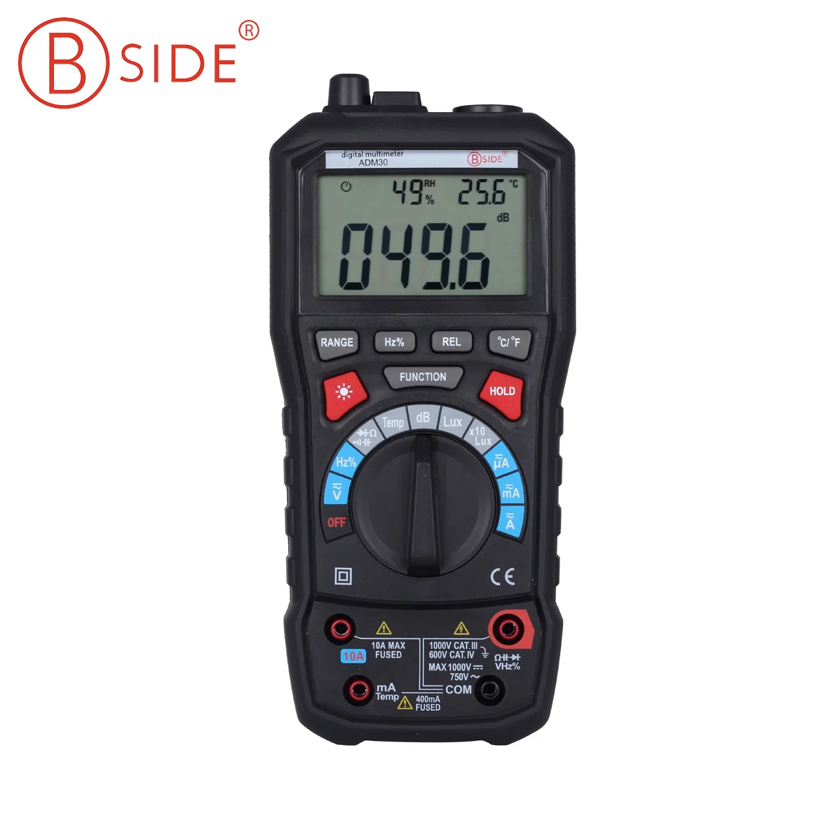 BSIDE ADM30 Цифровой мультиметр 5 в 1 Шум освещения Температура влажность True RMS метр
