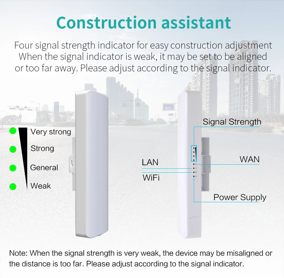 

2pcs 27dBm High Power Outdoor Wifi Repeater 2.4GHz Comfast 300Mbps Wireless Wifi Router AP Extender Bridge nano station CF-E314N