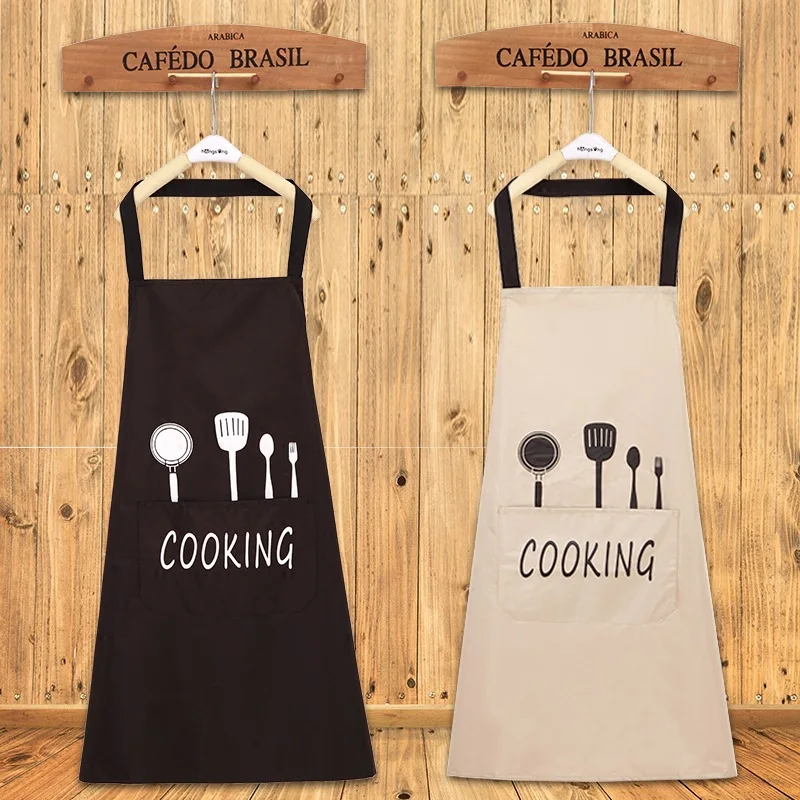 

Lady Water Oil Proof Apron Home Kitchen Chef Aprons Restaurant Cooking Baking Dress Fashion Apron With Pockets