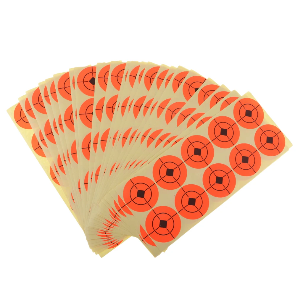 250pcs Shooting Paper Target Florescent Orange Self adhesive Target Stickers for Archery Bow Hunting Shooting Practice