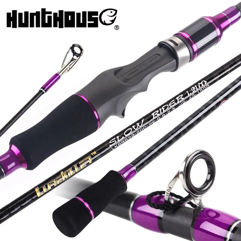 

hunthouse Slow jigging fishing rods 1.91M Spinning/Casting 40-150G PE 0.8-2.5 Spiral Fuji Guides light jigging rod test 12kgs