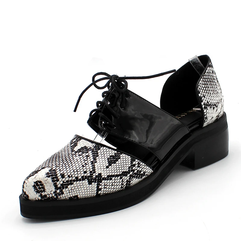 ENMAYER/Новые пикантные Модные женские босоножки в летнем стиле Дамская обувь на плоской подошве с острым носком в стиле пэчворк на шнуровке; цвет черный, бежевый Большие размеры 34-47 - Цвет: Черный