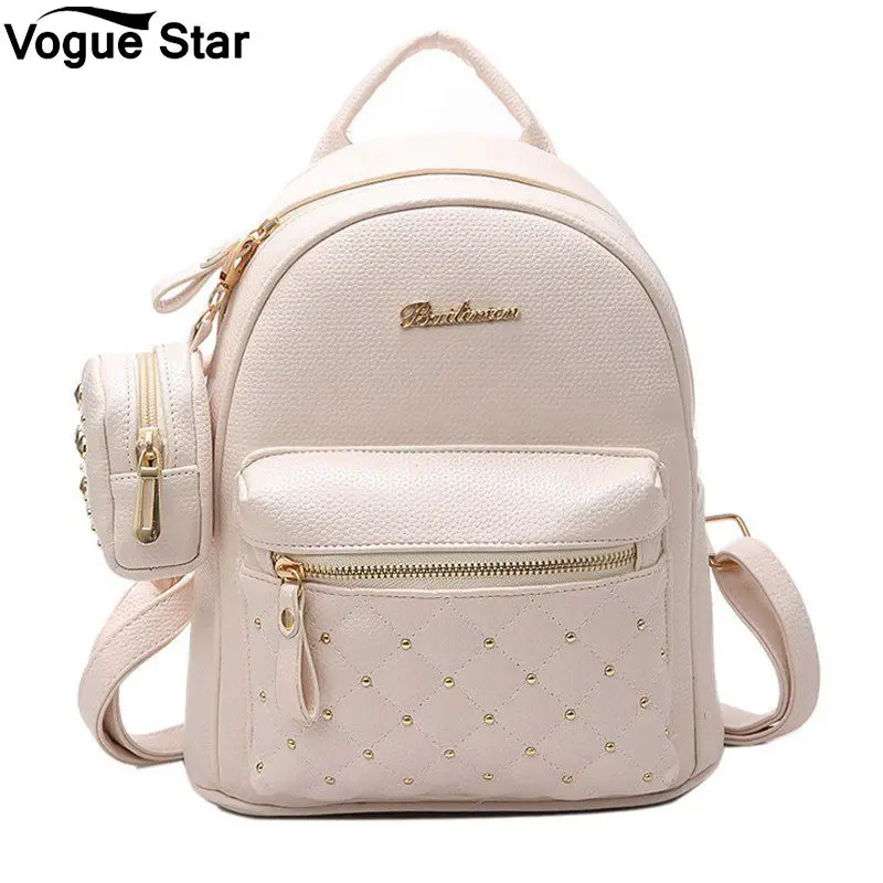 

2019 Summer New Vintage Retro Lady PU Leather Bag Small Women Mini Backpack Mochila Feminina School Bags for Teenagers Bolsa M40