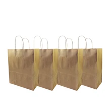 10 шт./лот 42x35x15 см Большой размер Модная крафт-бумага подарочная сумка с сумки для покупок Рождественская упаковка коричневого цвета сумка