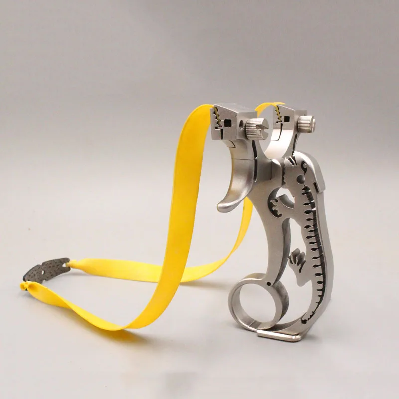 

Hunting Slingshot Catapult Stainless Steel lizard with Aim Outdoor Shooting Handheld Slingshots with Rubber Band New 2018