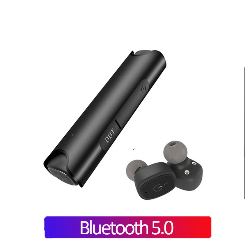 Модернизированные наушники S2 Bluetooth 5,0 TWS, мини беспроводные наушники, стерео Музыкальная гарнитура с зарядным устройством TWS, наушники 5,0, водонепроницаемые - Цвет: Black