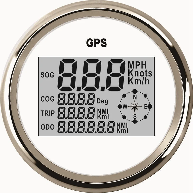 Автомобильная лодка 85 мм Цифровой gps Спидометр Одометр 0-999 узлов км/ч mph 12 В/24 В с подсветкой для мотоцикла, яхты, судна, транспортного средства - Цвет: WS