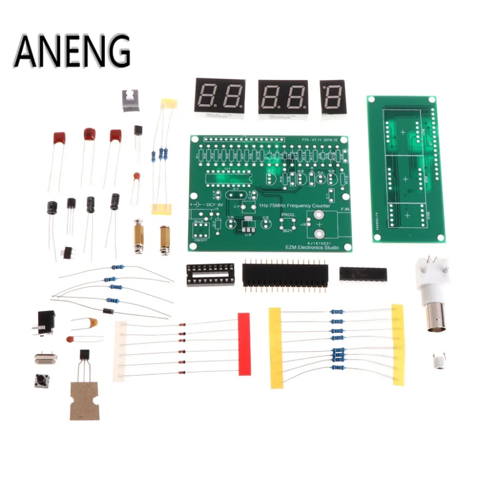 ANENG 1-75 Гц МГц счетчик частоты 7-9 V 50mA DIY Kit частотомер модуль метр тестер