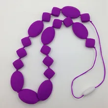 Фиолетовый жевательный бисер ожерелье, кулон грызун для младенцев Силиконовые слингобусы без дифенилпропана бесплатно для кормящих мам и прорезывания зубов младенцев