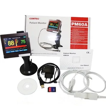 

Touch Screen Pulse Oximeter Blood Oxygen Monitor SPO2,PR,Software SD Card TFT Display +Stand CONTEC PM60A
