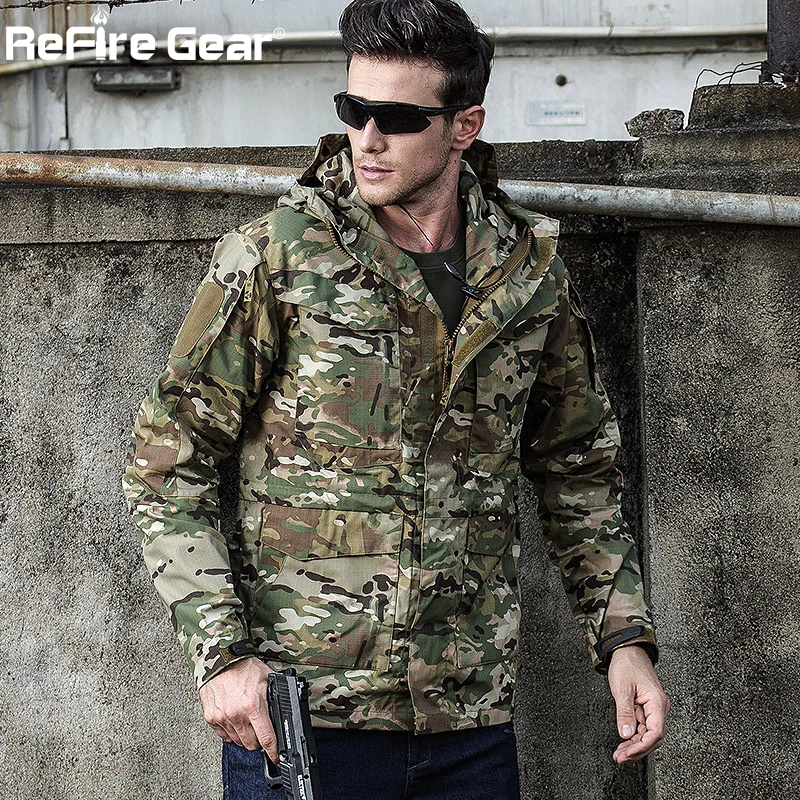 Куртка ReFire Gear Мужская камуфляжная тактическая Водонепроницаемая ветровка в