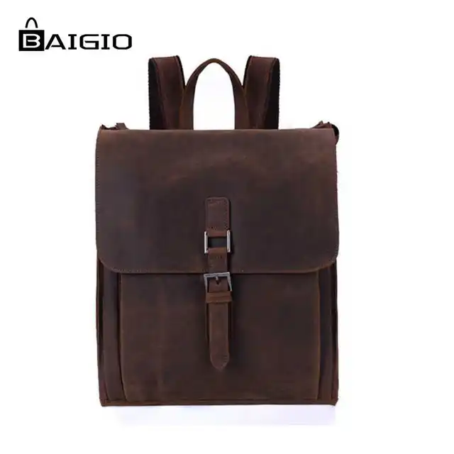Baigio Men Fashion Leather Bag Backpack S Vintage Style Baigio Men Fashion Leather Bag Backpack S Vintage Style Brown Satchel 14 Laptop