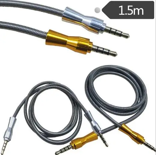 

Computer audio cable aux on the line mobile phone 3.5mm audio cable aux car audio cable metal spring line headphone audio