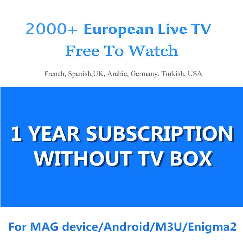 X96 мини 4K HD Европа Арабский IP tv Box 2000+ каналы включают турецкий испанский США Великобритания французский Португалия Live tv спортивные каналы - Цвет: 1 year subscription