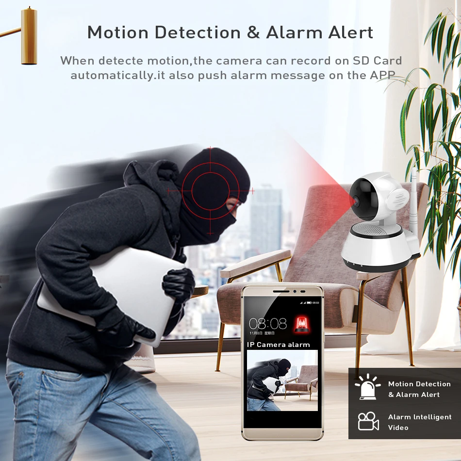 Home Security IP Camera Draadloze Smart WiFi Camera WI-FI Audio Record Surveillance Babyfoon HD Mini CCTV Camera Hiseeu HF2
