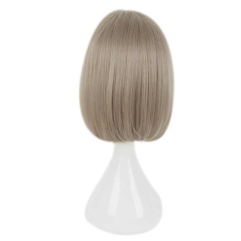 Mcoser 35 см короткие Косплэй бобо парик синтетического серый микс Цвет Высокое Температура Волокно волос wig-655b