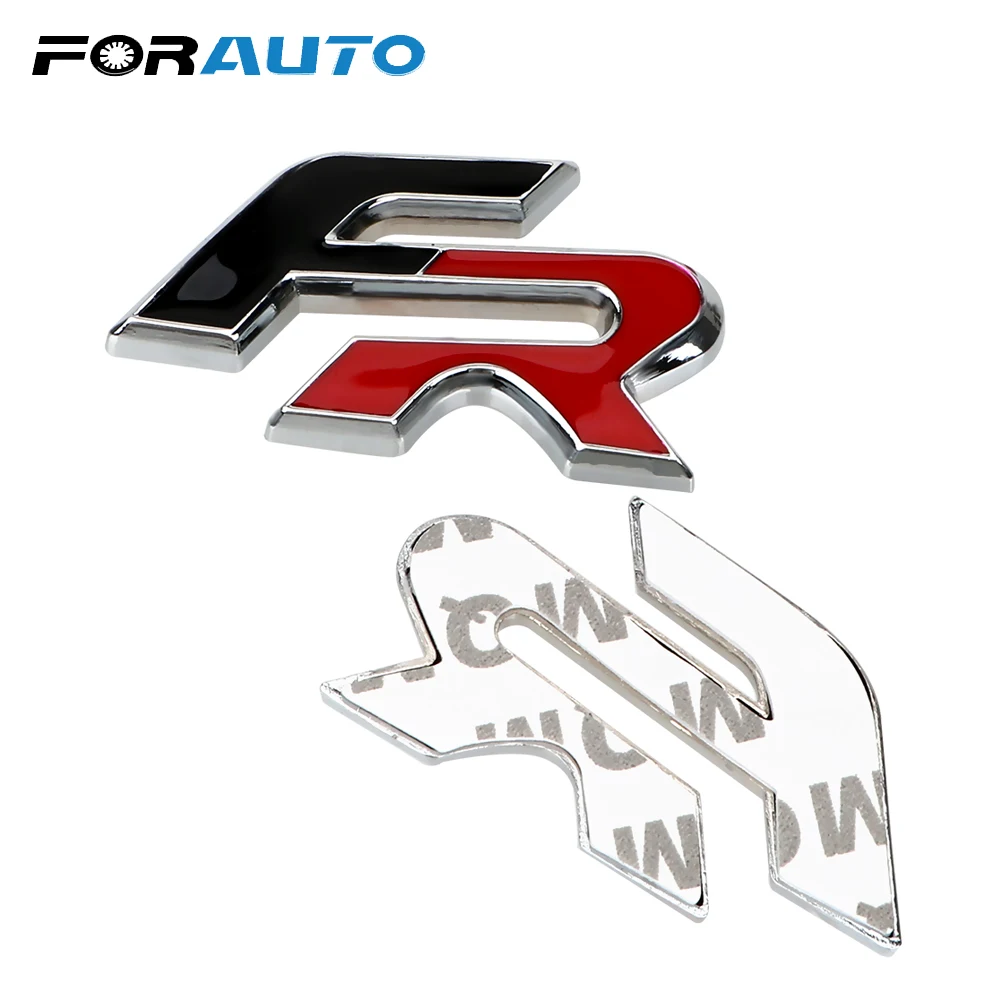 

3D Metal Emblem Badge Universal For Windshield Car Side Fender Tail Car sticker FR Logo Reflective Decal Front-engine Rear-drive