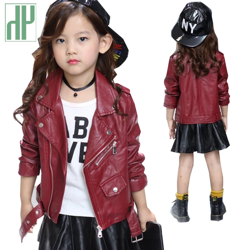 

Kids jackets for girls Autumn Leather Jacket Girls PU Jacket Children Leather Outwear Baby Girl Jackets and Coats Boys Costume