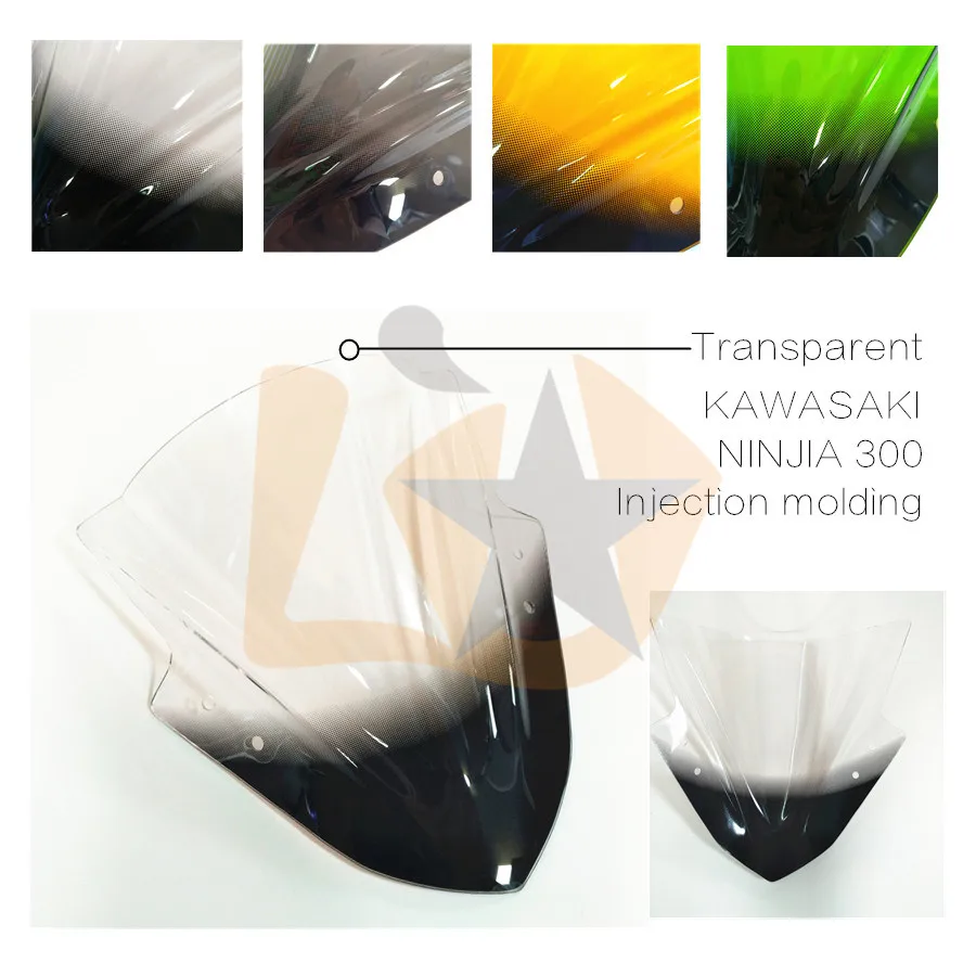 

Motorcycle Accessories fit for The Kawasaki Ninja 300 Wind Deflector Stop s Smoke Acrylic Transparent Clear
