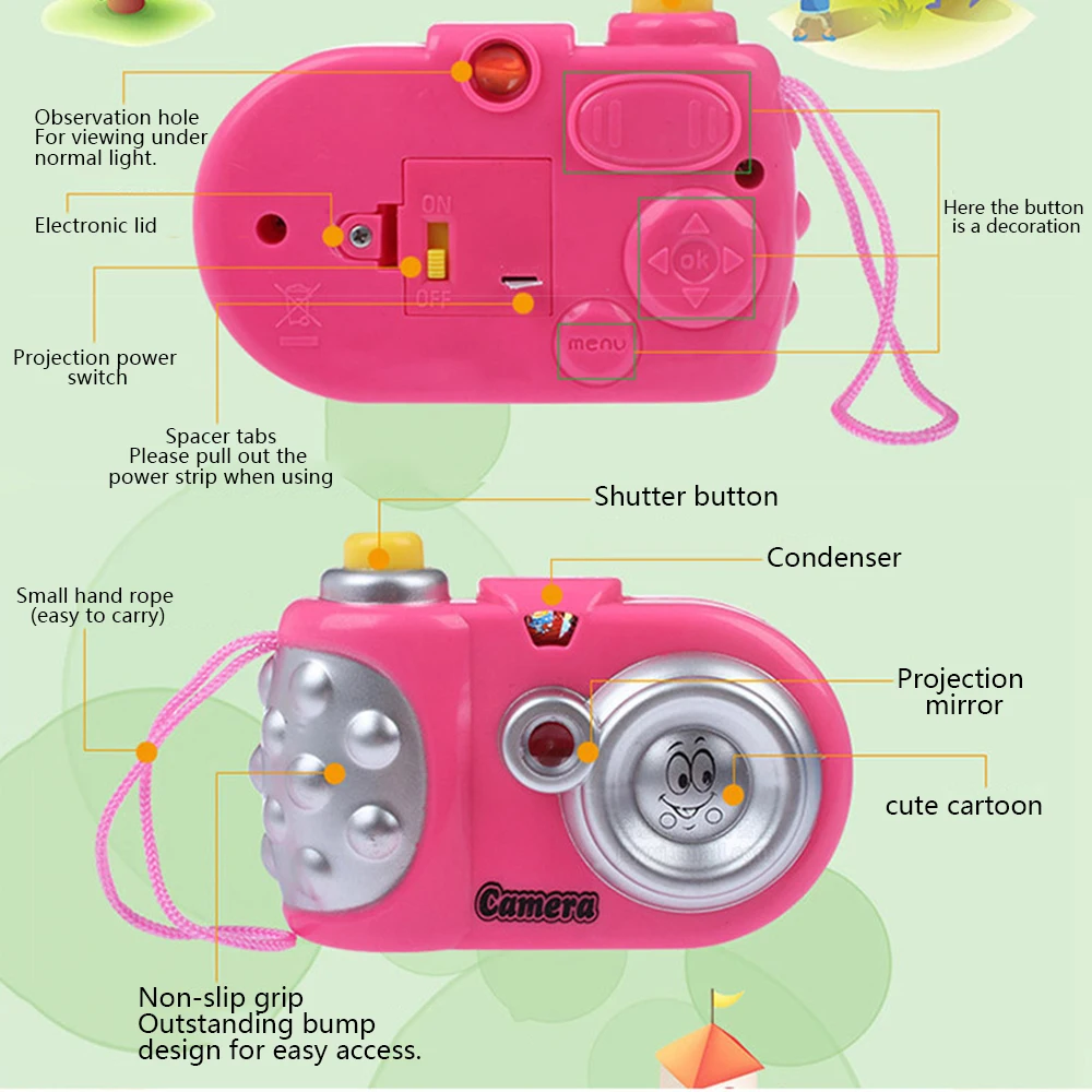 Детские игрушки проекционная камера Мультфильм светящийся Электрический ABS материал камера игрушка для мальчиков и девочек интерес обучение маленький подарок 1234