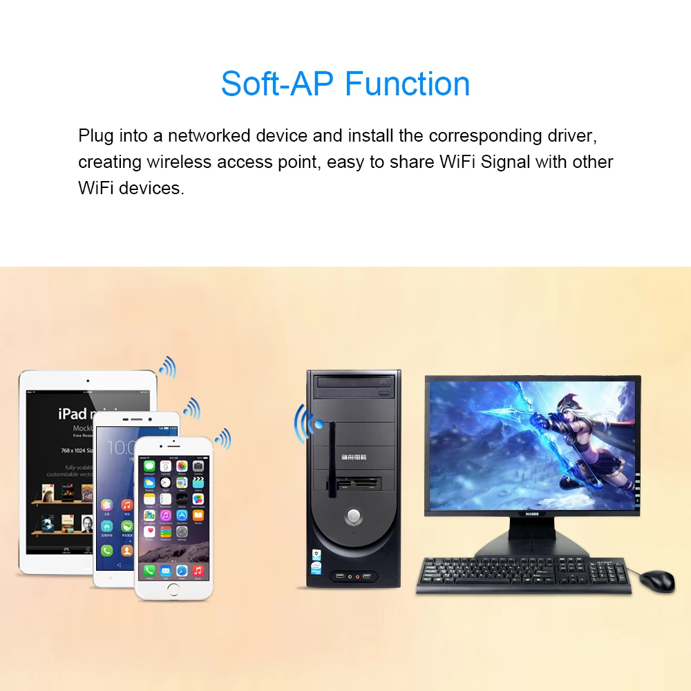 USB Wi Fi адаптер CHIPAL 150 Мбит/с внешняя беспроводная сетевая карта LAN 2 4 ГГц 802.11n/g/b для