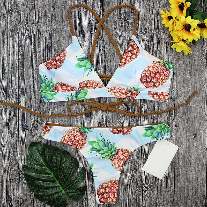 

Set halter top beach bathing suits colorful push up bikini teenage girls beachwear women's swimsuit sexy female swimwear ladies